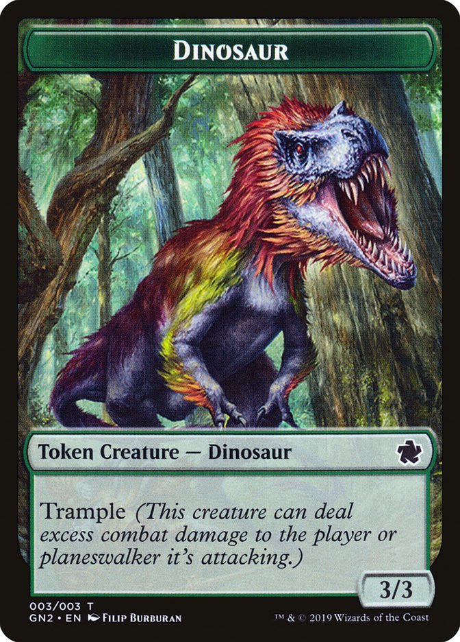 3/3 Dinosaur Token
